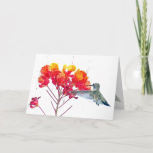 Kolibri-Blumen-Karte Karte