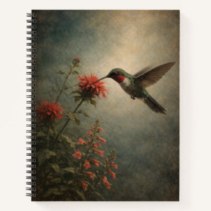Kolibri-Blüte   Florale Vogelkunst   Notizbuch