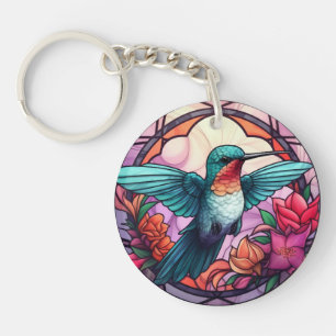 Kolibri-Buntglas-Look-Acrylkette Schlüsselanhänger