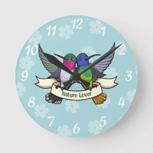 Kolibri Charakter Naturliebhaber Benutzerdefiniert Runde Wanduhr