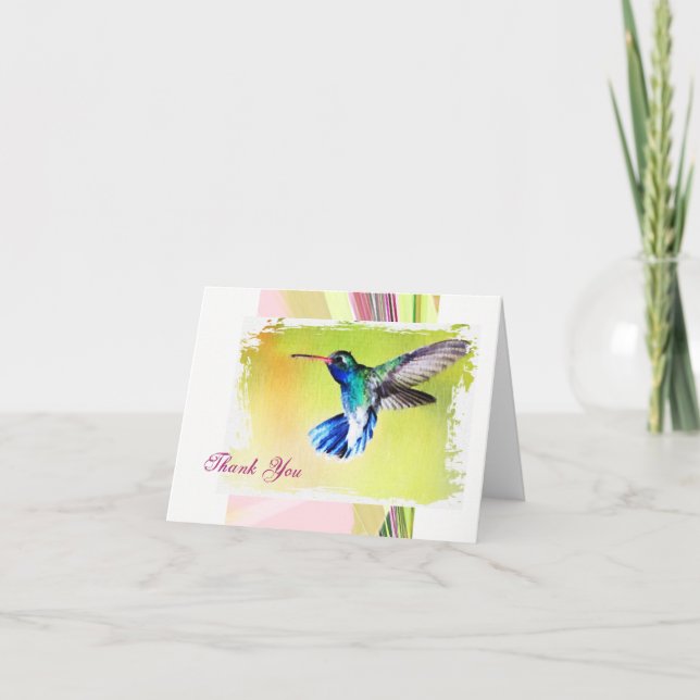 Kolibri danken Ihnen zu merken Dankeskarte (Vorderseite)