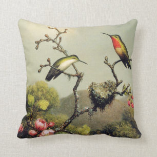 Kolibri-Familien-und Apple-Blüten-Kissen Kissen