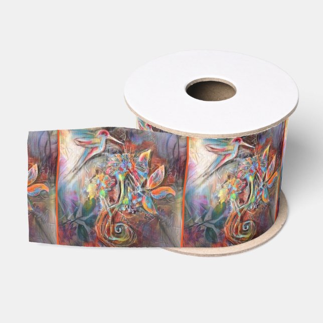 Kolibri-Flug-weiche Pastell-Kunst Ripsband (Spule)
