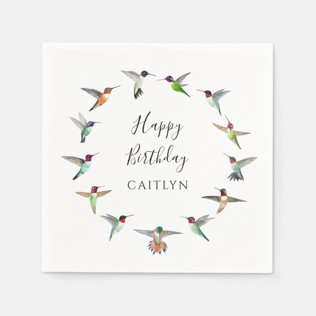 Kolibri-Geburtstag  Serviette (Vorderseite)