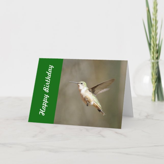 Kolibri-Geburtstags-Karte Karte (Vorderseite)