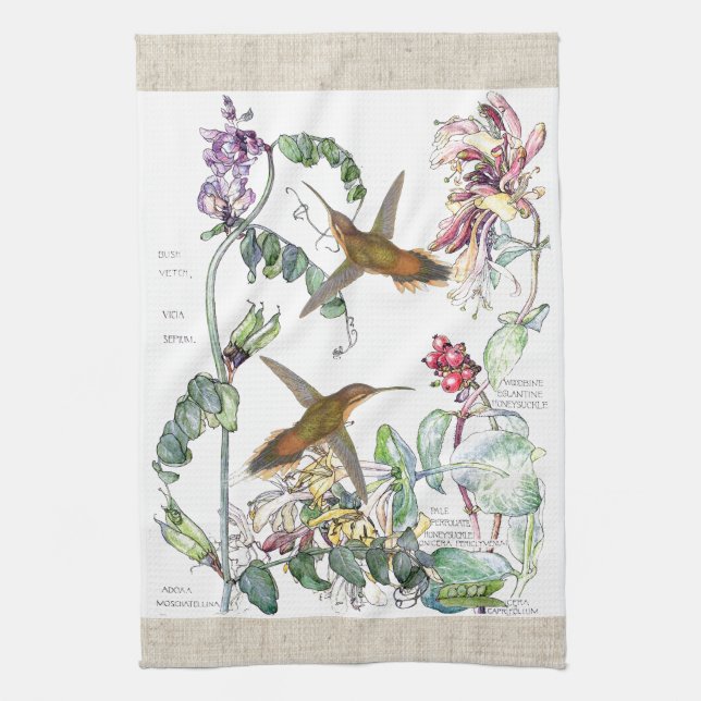 Kolibri-Geißblatt-Blumen-Küchen-Tücher Küchentuch (Vertikal)