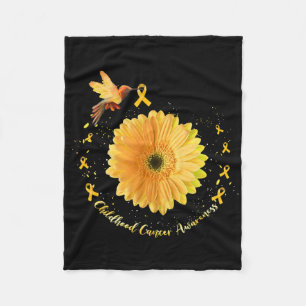 Kolibri Gelbe Sonnenblume Kindheit Krebs Auszeichn Fleecedecke