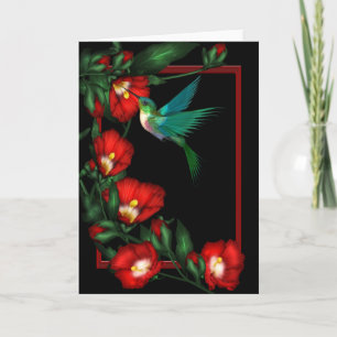 Kolibri Hibiskus Grußkarten Dankeskarte