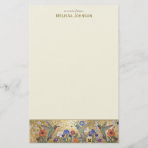 Kolibri Klimt Stil Personalisierter Benutzername Briefpapier