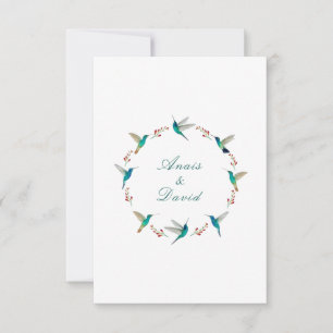 Kolibri-Kranz-Hochzeit-Dankeschön-Karte Einladung