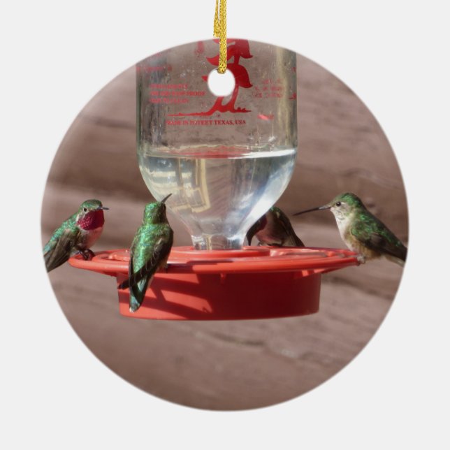 Kolibri-Kreis-Verzierung Keramik Ornament (Hinten)