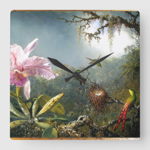 Kolibri-Kunst-Wanduhr Quadratische Wanduhr