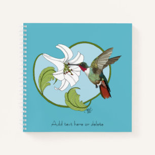 Kolibri-Lilie Blau Art Nouveau Notizbuch
