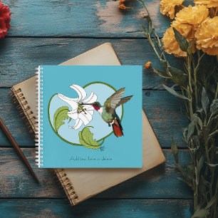 Kolibri-Lilie Blau Art Nouveau Notizbuch