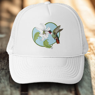 Kolibri-Lilie Blau Art Nouveau Truckerkappe