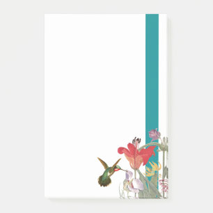 Kolibri-Lilien-Blumen-aquamarine Post-it Klebezettel
