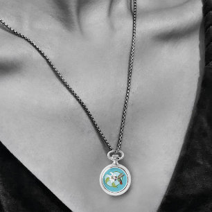 Kolibri Lily Blau Art Nouveau  Armbanduhr