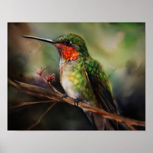 Kolibri-Malerei Kunst Druck Poster