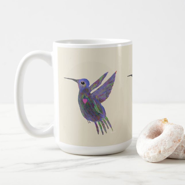 Kolibri mit Herz Kaffeetasse (Mit Donut)