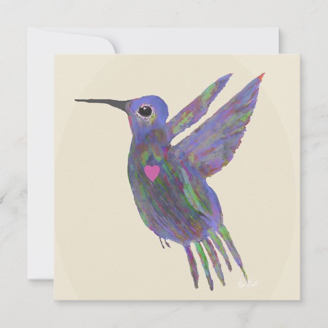 Kolibri mit Herz Karte (Vorderseite)