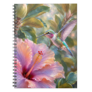Kolibri mit Hibiskus Aquarell Notizblock