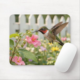 Kolibri mit Rührmichnichtan-Blüten Mousepad