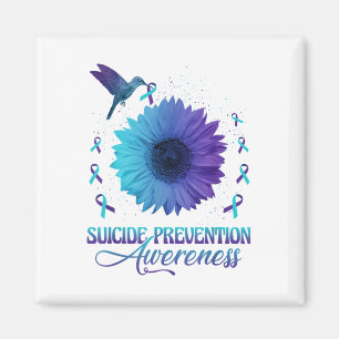 Kolibri mit Sonnenblume Selbstmordpräventionsbewus Magnet