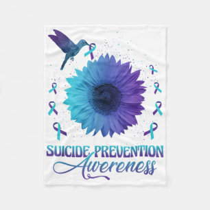 Kolibri Mit Sonnenblume Suizidpräventionsbewusstse Fleecedecke