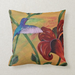 Kolibri mit Tiger-Lilien-Kissen Kissen