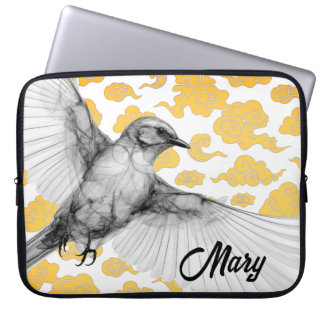 Kolibri mit Wolken DIY Name Laptop Hülle Laptopschutzhülle