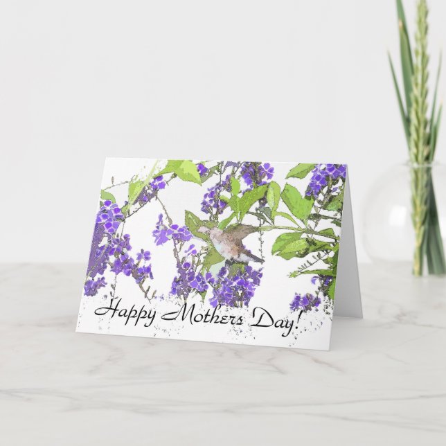 Kolibri-Mutter-Tageskarte Karte (Vorderseite)