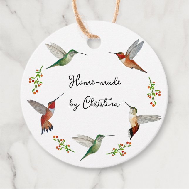 Kolibri nach Maß  Geschenkanhänger (Vorderseite)