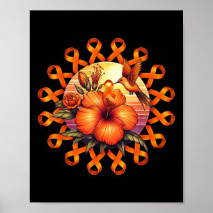Kolibri Oranges Band Sonnenblume Leukämie bewusst Poster