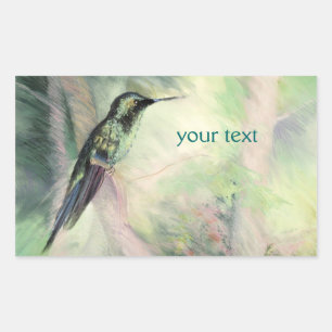 Kolibri-Pastell-schöne Kunst Rechteckiger Aufkleber