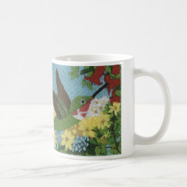Kolibri reproduziert von einer Handstickerei Kaffeetasse