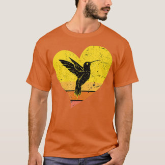 Kolibri Retro Vintage Herz Kolibri Vogel  T-Shirt