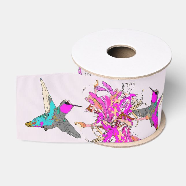 Kolibri-rosa Blumengrosgrain-mit Blumenband Ripsband (Spule)