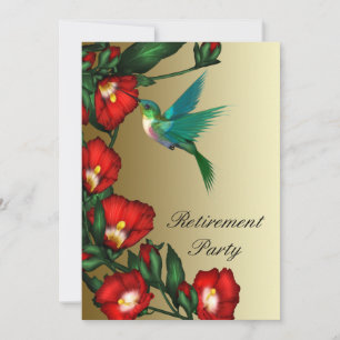 Kolibri Roter Hibiskus Frau Pensionierung Einladung