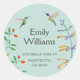 Kolibri-Rücksendeadresse Runder Aufkleber