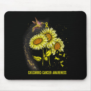 Kolibri-Sonnenblume Bewusstsein für Kinderkrebs Mousepad