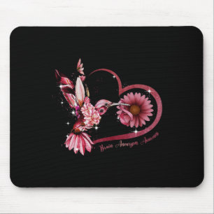 Kolibri Sonnenblume Herz Burgunderband Gehirn Mousepad