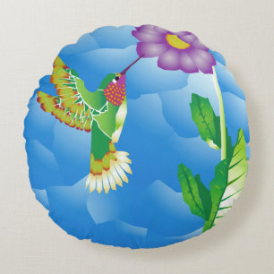 Kolibri: Stilisiert Rundes Kissen