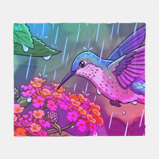 Kolibri trinkt Nektar aus Lantana-Blüten i Fleecedecke