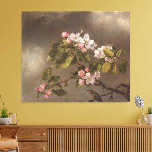 Kolibri und Apfelblüten Leinwanddruck