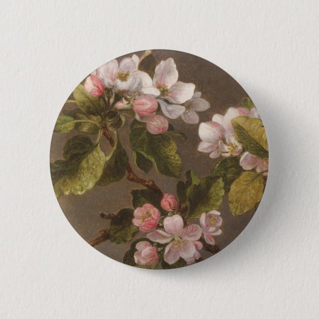Kolibri und Apple-Blüten Button (Vorderseite)
