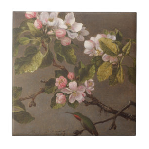 Kolibri und Apple-Blüten Fliese