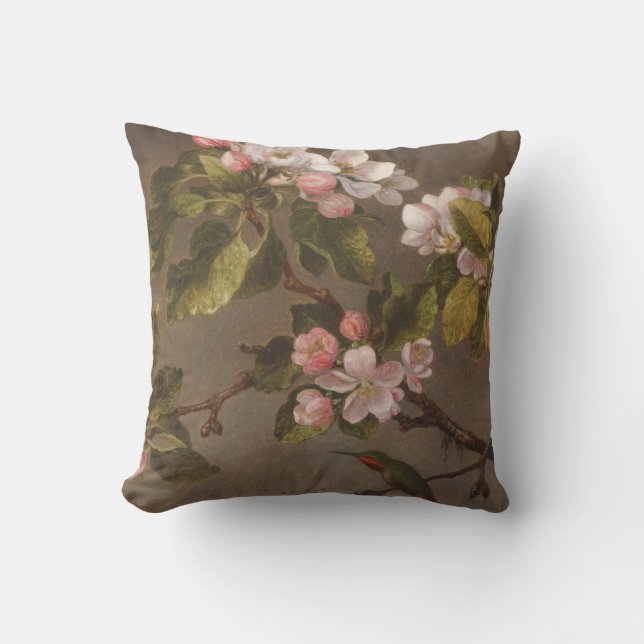 Kolibri und Apple-Blüten Kissen (Vorderseite)