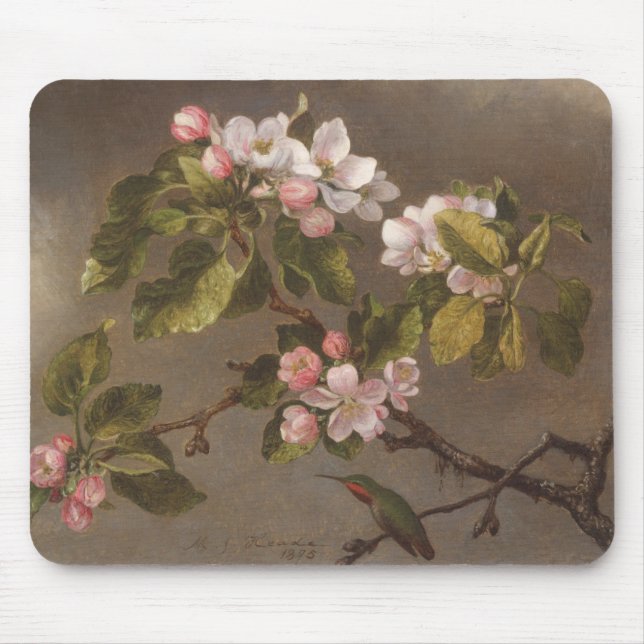 Kolibri und Apple-Blüten Mousepad (Vorne)