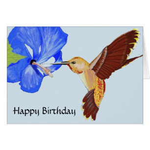 Kolibri- und Blaue Hibiskus-Geburtstag