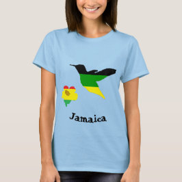 Kolibri und Blume in der jamaikanischer und Rasta T-Shirt